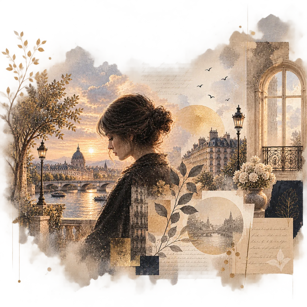 Journal manuscrit, encre et bougie