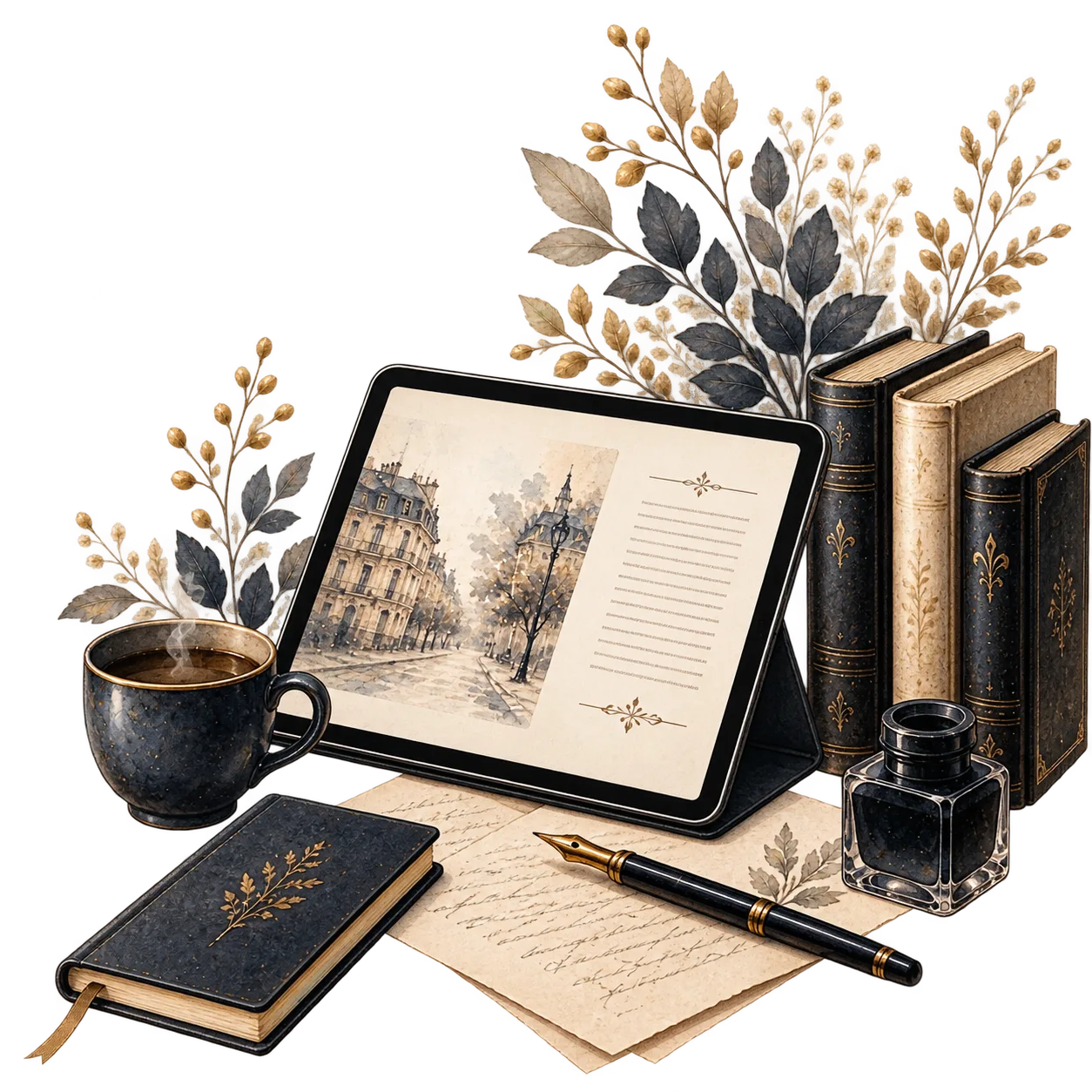 Illustrated sketchbook of Mont-Saint-Michel